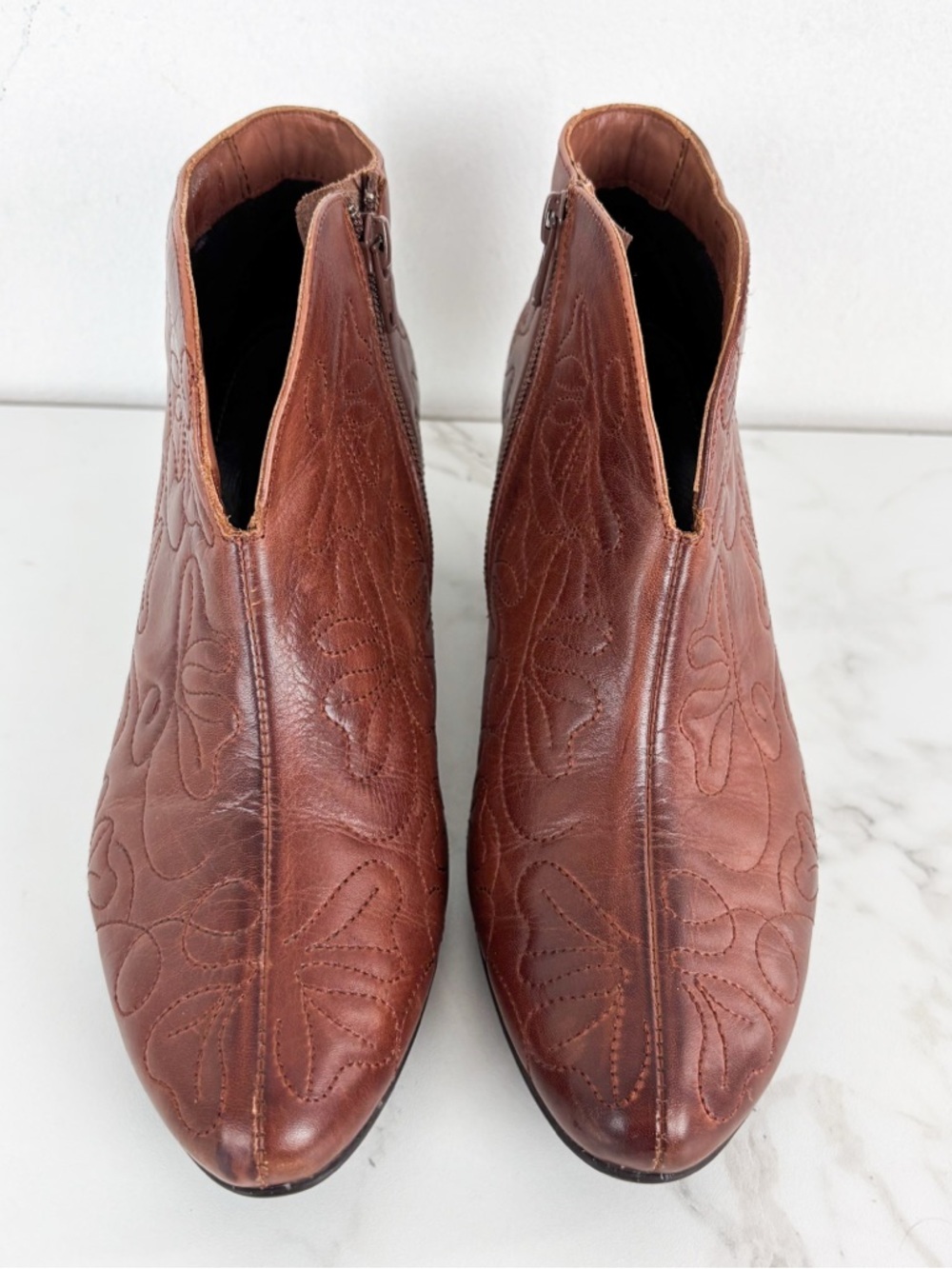 Pikolinos Cuero Embroidered Leather Booties Sz 38 (7.5) - Picture 5 of 11